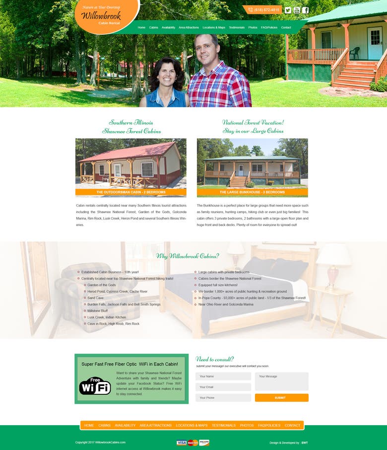 Corporate Website Cabin Rental