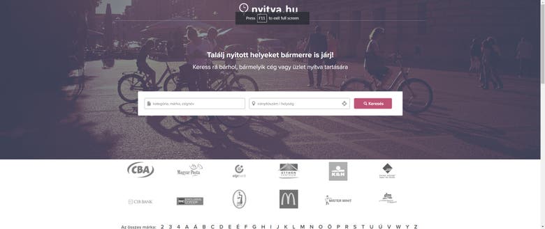 nyitva.hu - web page translated entirely by me - EN -> HU