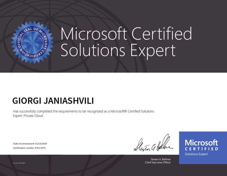 Microsoft Certified Solutions Expert