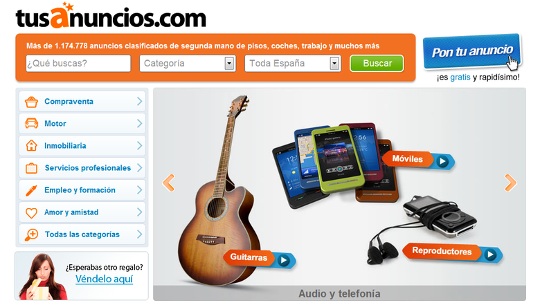 Classfied ads (www.tusanuncios.com)
