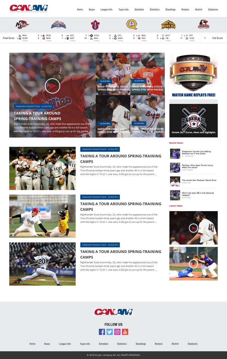 Sports New Website Design and development.