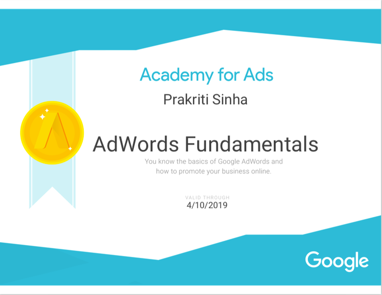 Google & mobile Adwords Certificate