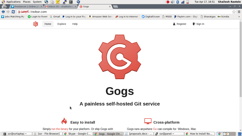 Gogs installation with https nginx and MySQL