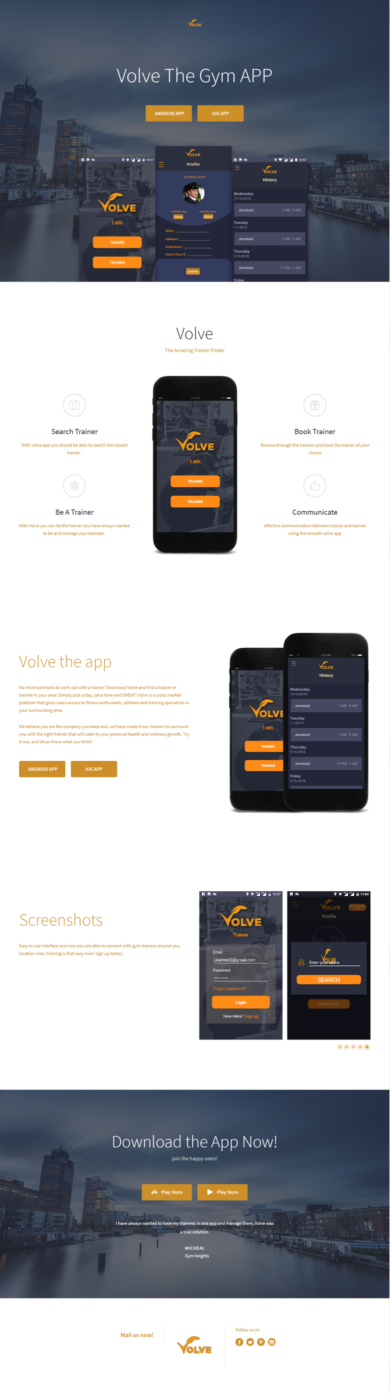 Volve Gym API and Website