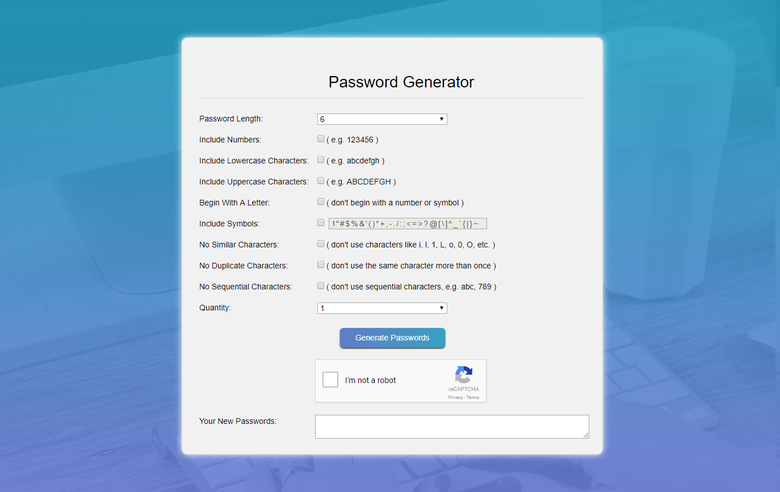 Password Generator Site creation
