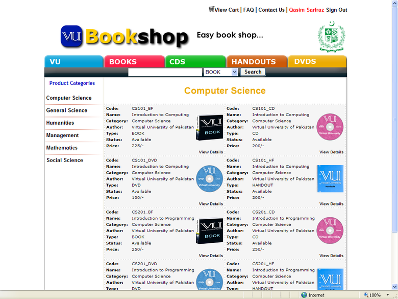 Vu  Bookshop (eCommerce)