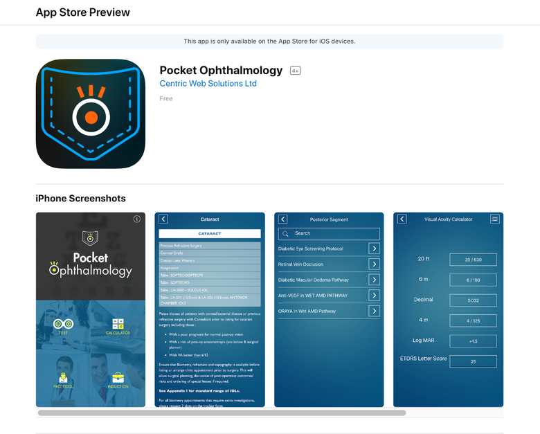 Pocket Ophthalmology (Cross Platform Ionic Hybrid App)