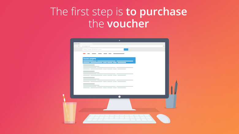 Explainer Video - Scene "How to purchase a voucher"