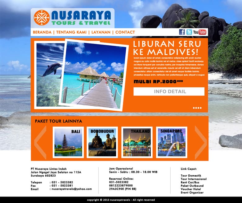 Nusaraya Travel Website