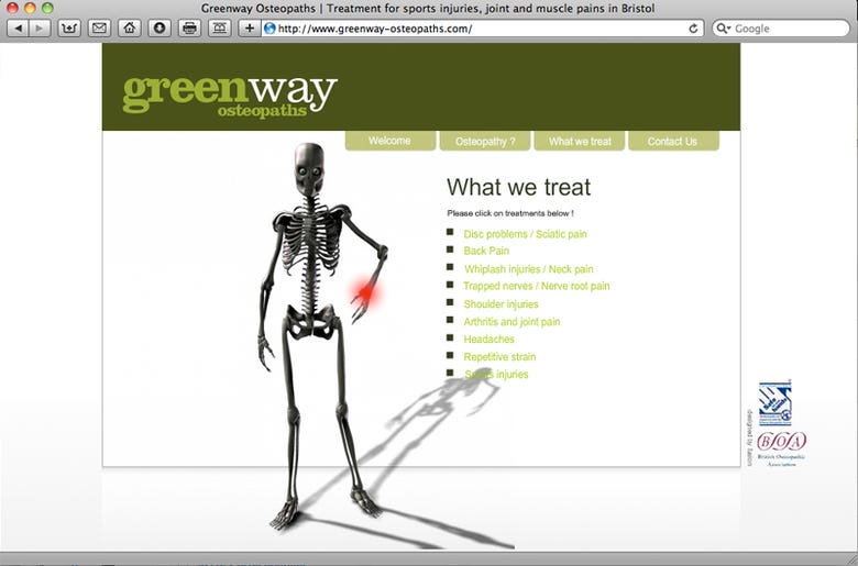 Greenway Osteopaths Website
