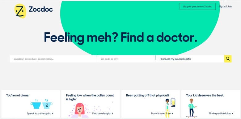 Web Developement - Zocdoc: Find a Doctor.
