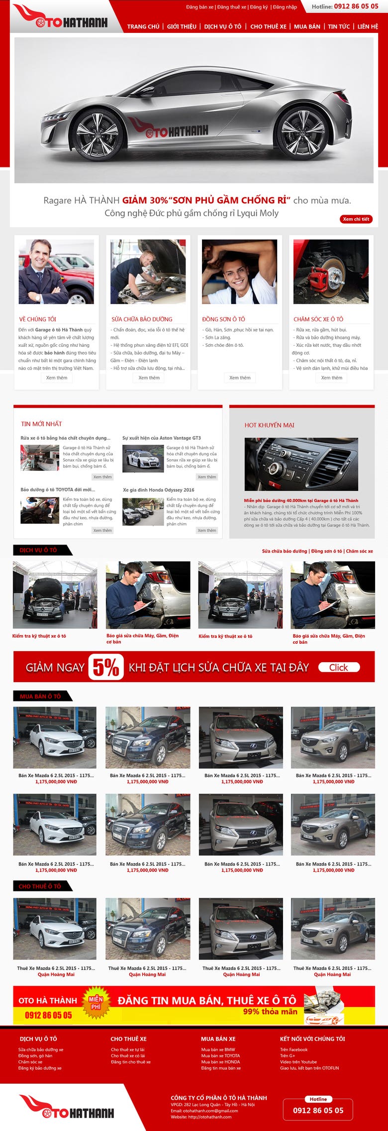 Thiết giao diện website ô tô