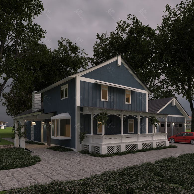 Craftsman style house Design and Visualization