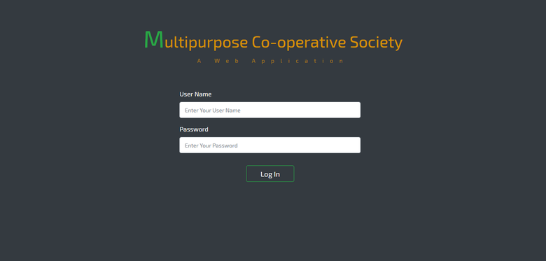 Web Application - Multipurpose Co-operative Society(MCS)