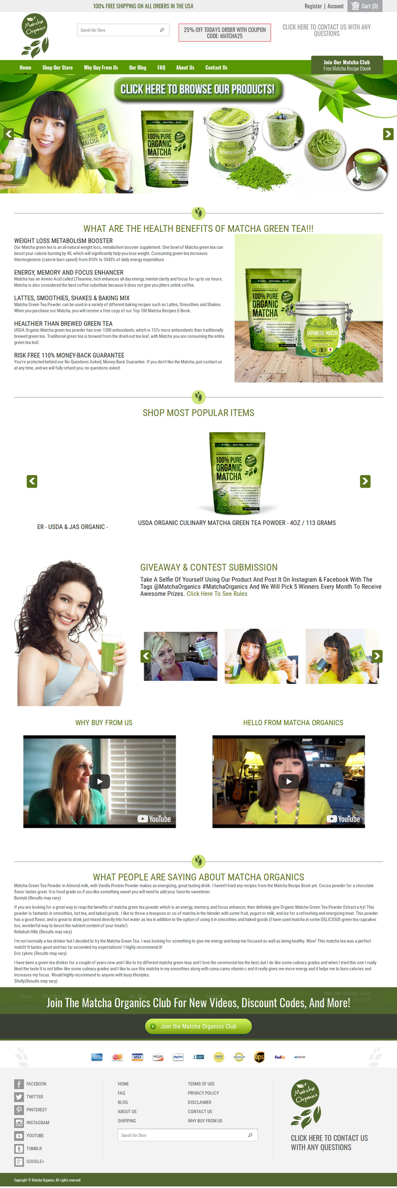 Matcha Organics - E-commerce Website