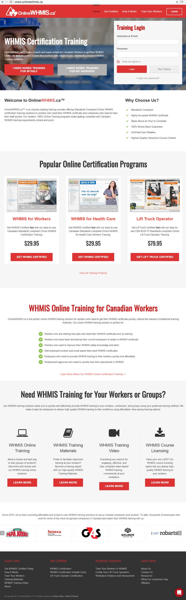 WHMIS Certification Training - Wordpress - WooCommerce