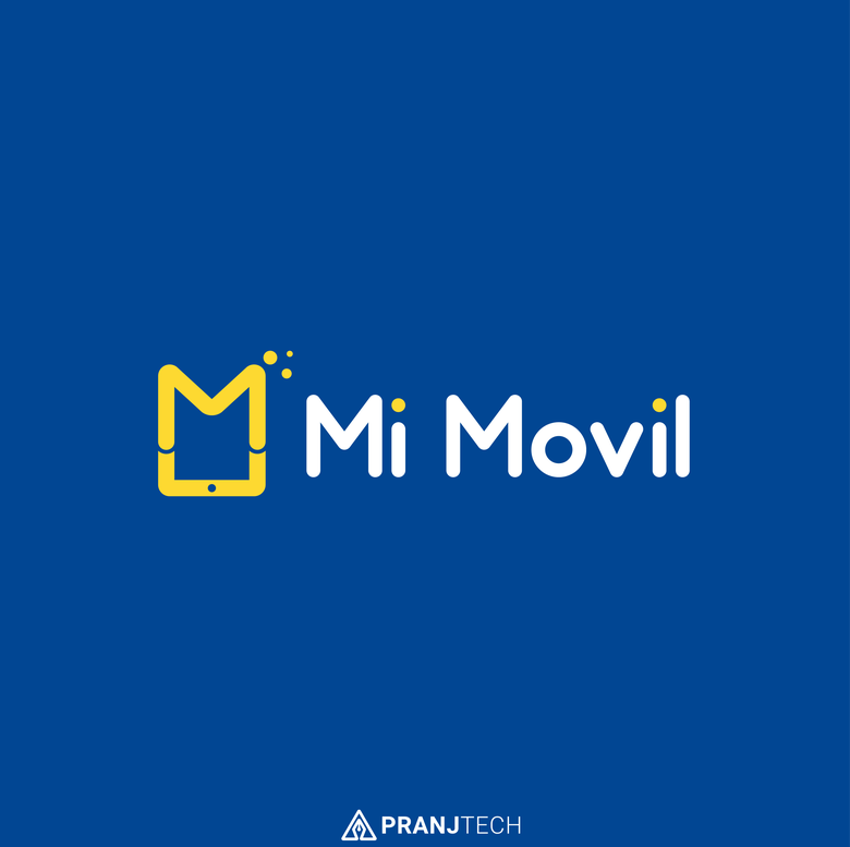 Mi Movil Logo, Business card, Stamp Design