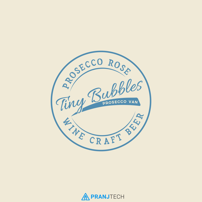 Tiny Bubbles Logo and Van Illustration