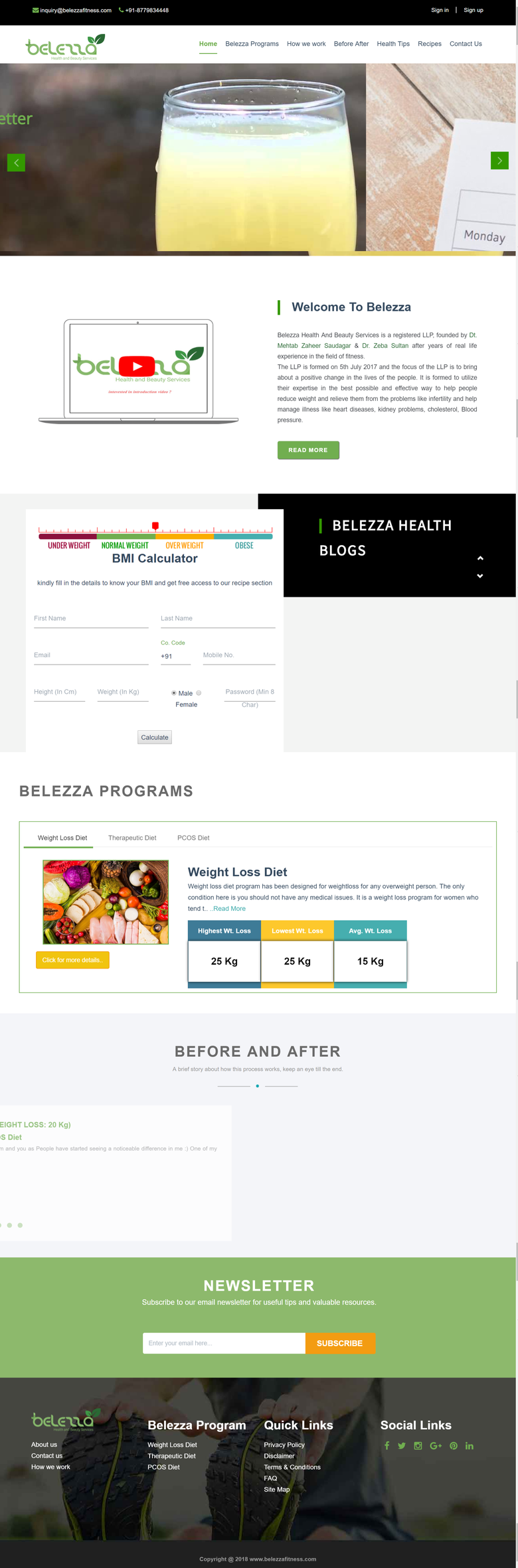 belezzafitness.com online health consulting services