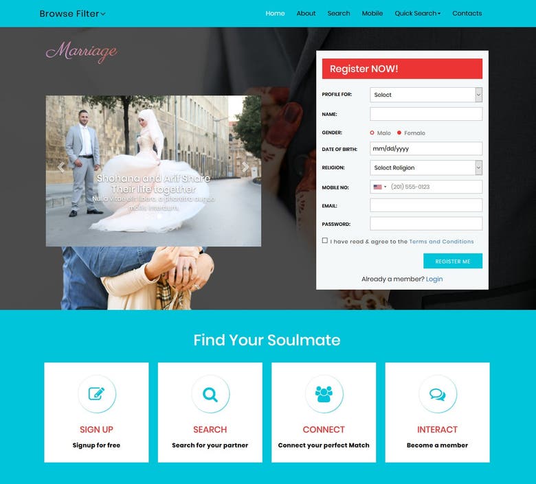 Web Design / UI / UX For Matrimonial