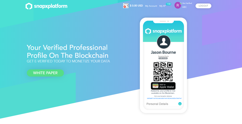 SnapX Platform based on Blockchain development