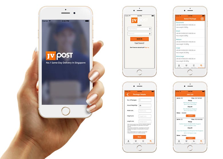 JVPost- Package Deliver (Android & iPhone App)