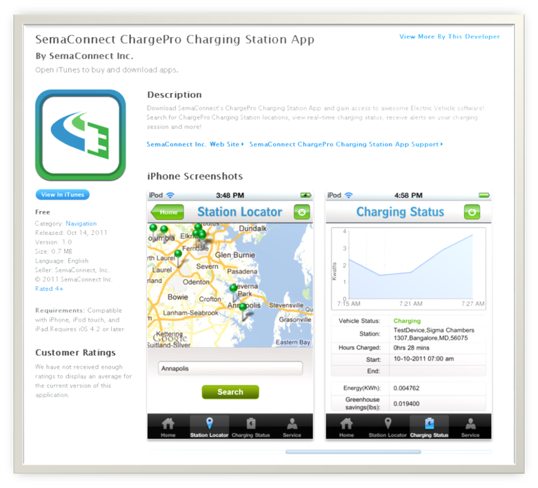 ChargePro Charging Station iPhone Application