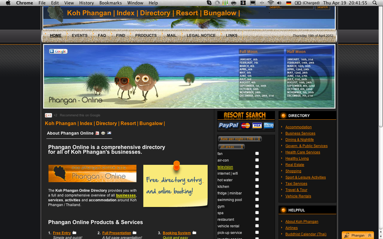 Joomla projects: Phangan Online ASIA and other sites.