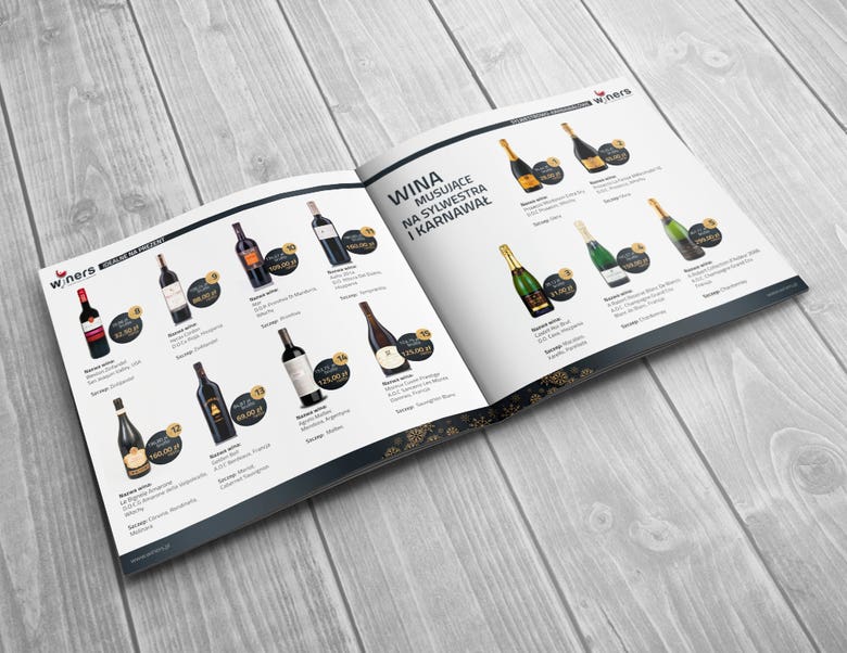 Christmas catalogue for wine distribution company.