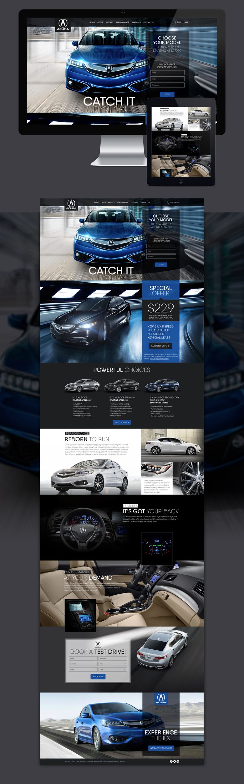 Acura website mockup