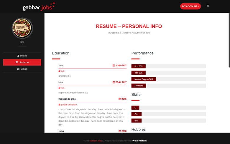 gabbarjobs ( job portal)