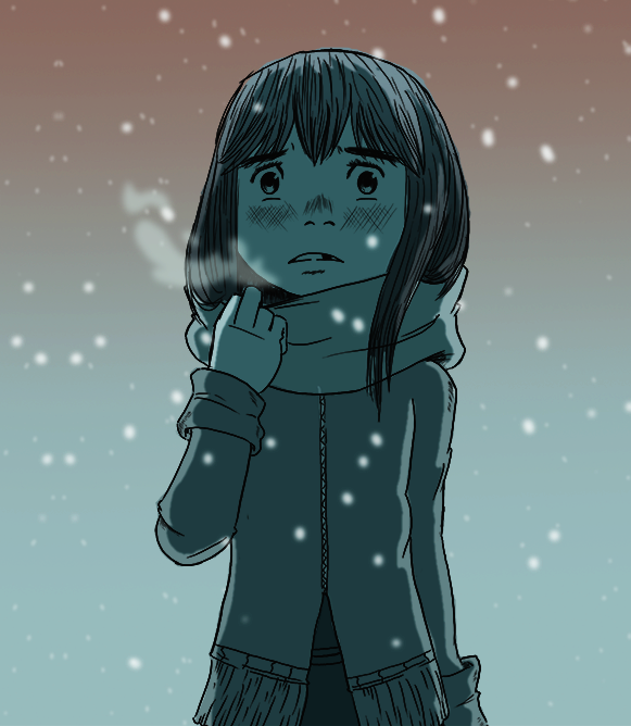 Girl in the Snow Illustration