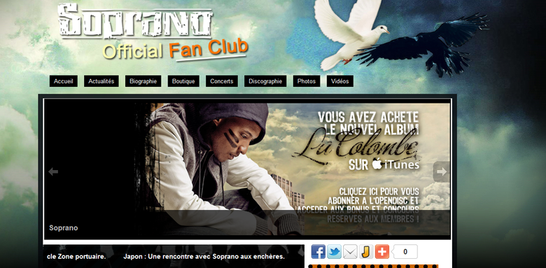 Wordpress Design: Soprano Official Fan Club (French Rapper)