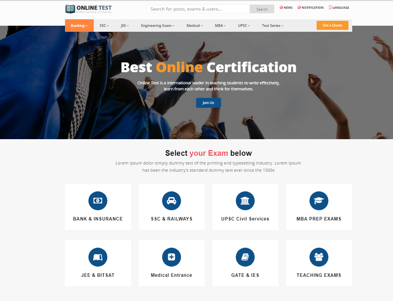 Online Test and Education Portal