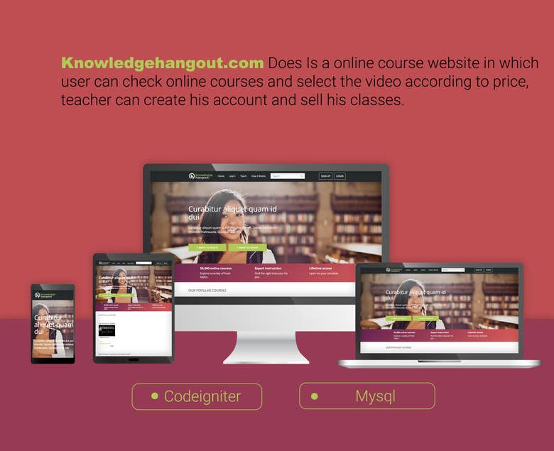 online courses website in Codeigniter