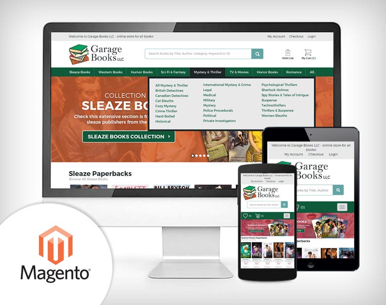 Magento - eCommerce website selling Books online.