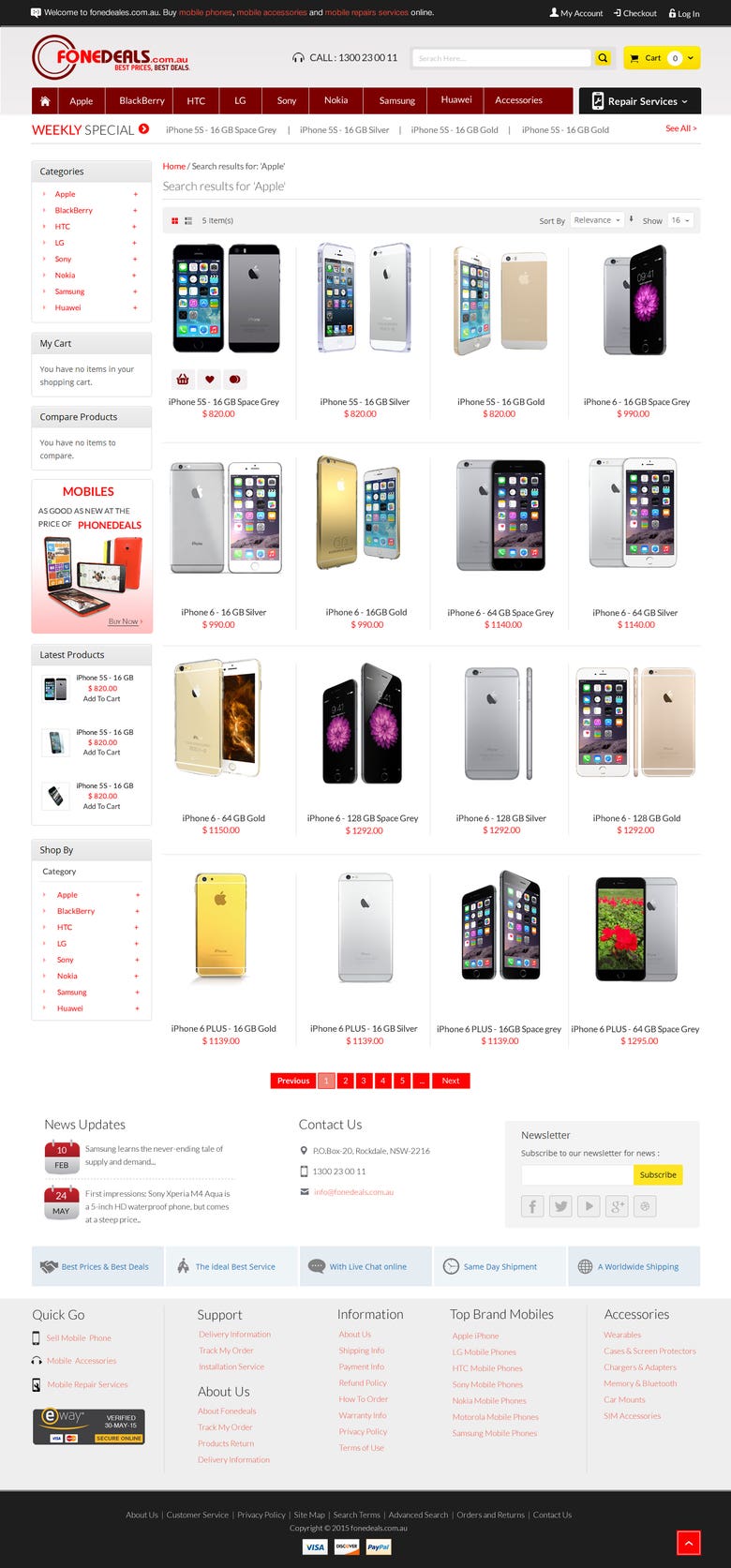 Magento - eCommerce website selling mobile phones online