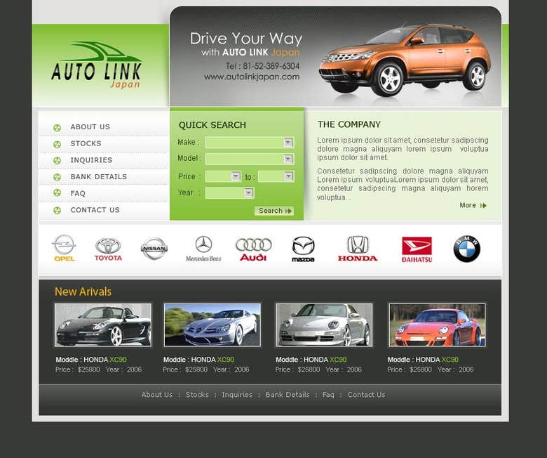 Autolink Japan - A database driven car sales website