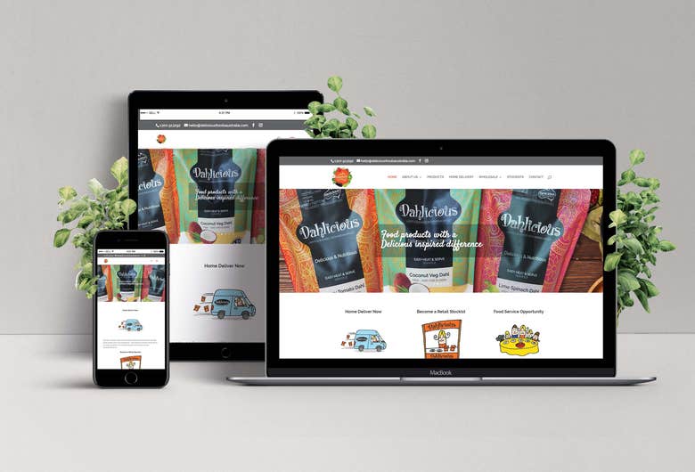 Website design for Delicious foods Austrailia