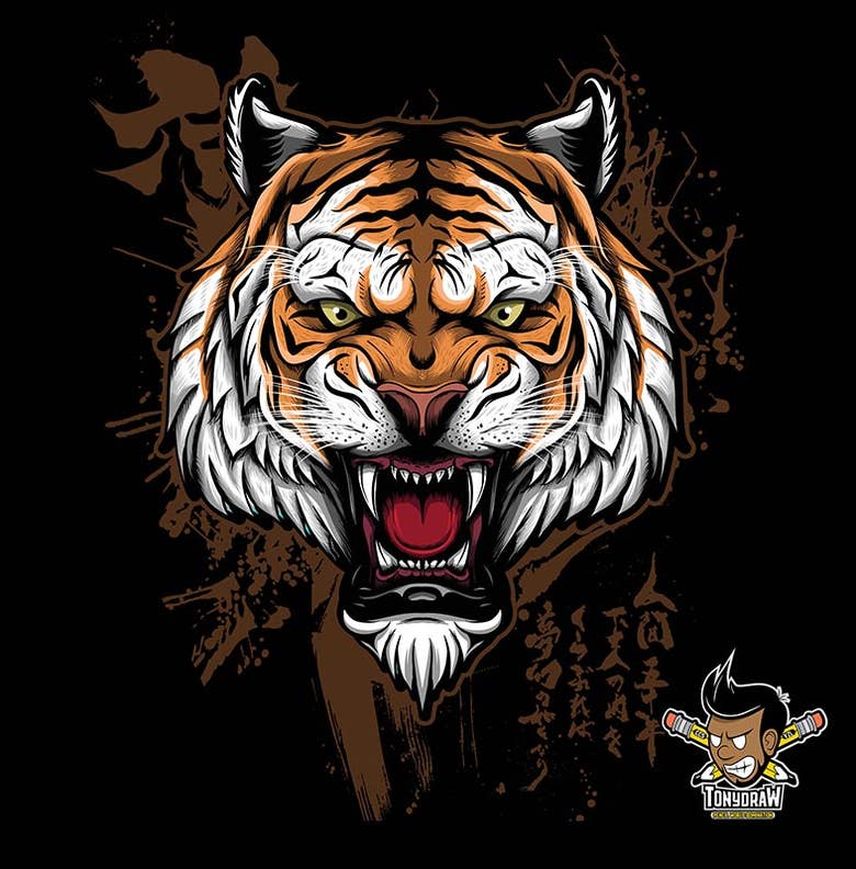 artic tiger and bengal tiger t shirts illustration