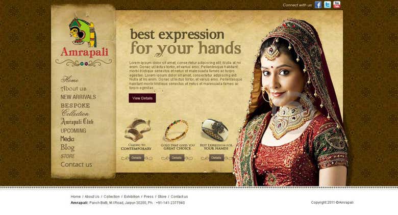 Amrapali  [ jewellery website design ]