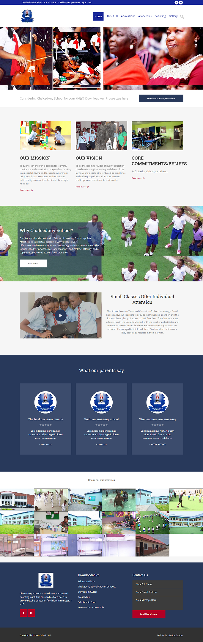 Website for Montessori School