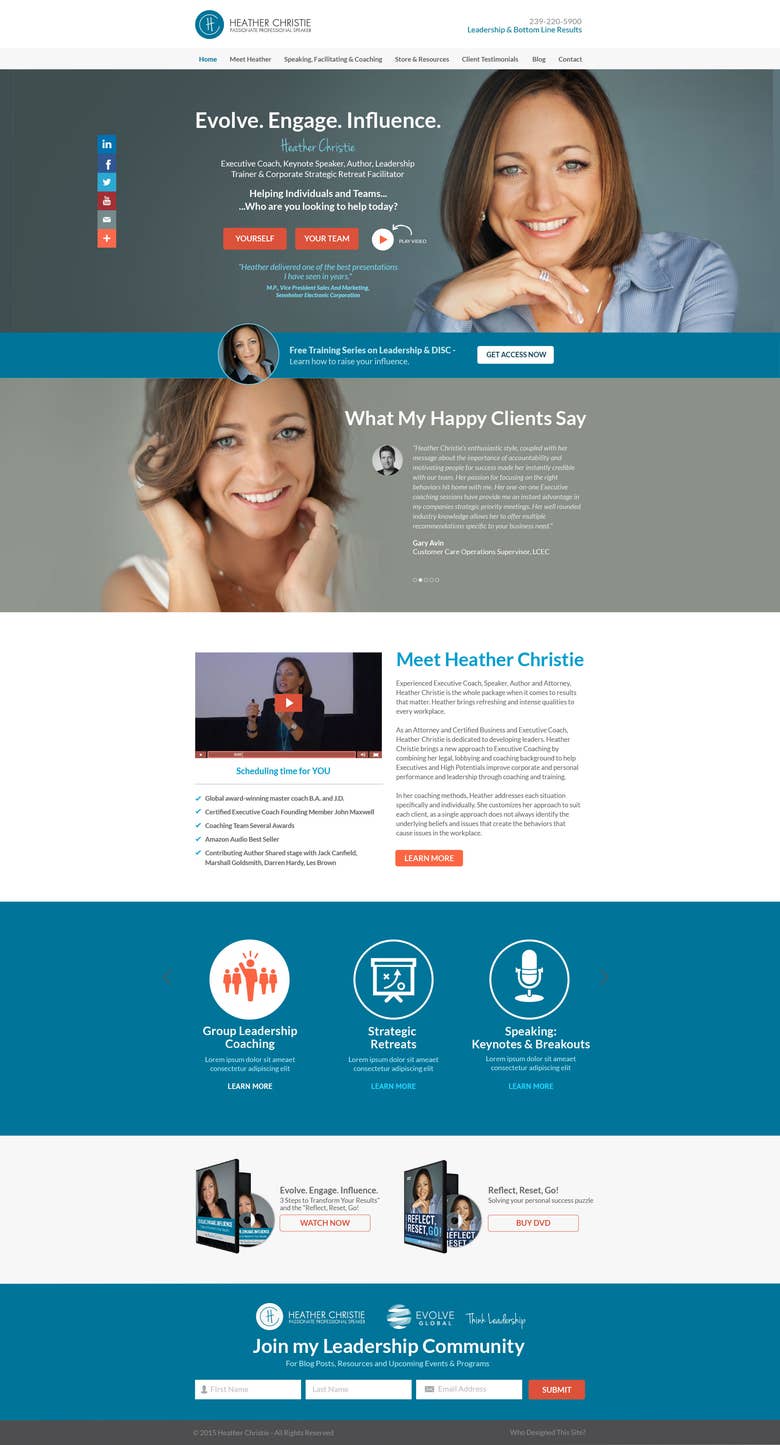 Personal website for a Professional Speaker -