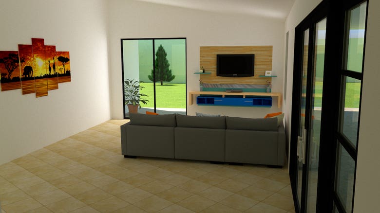 3D Interior Design/Rendering of Room