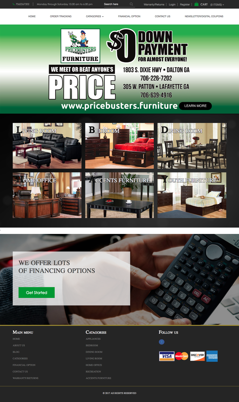 PriceBuster Online Ecommerce Furniture Portal