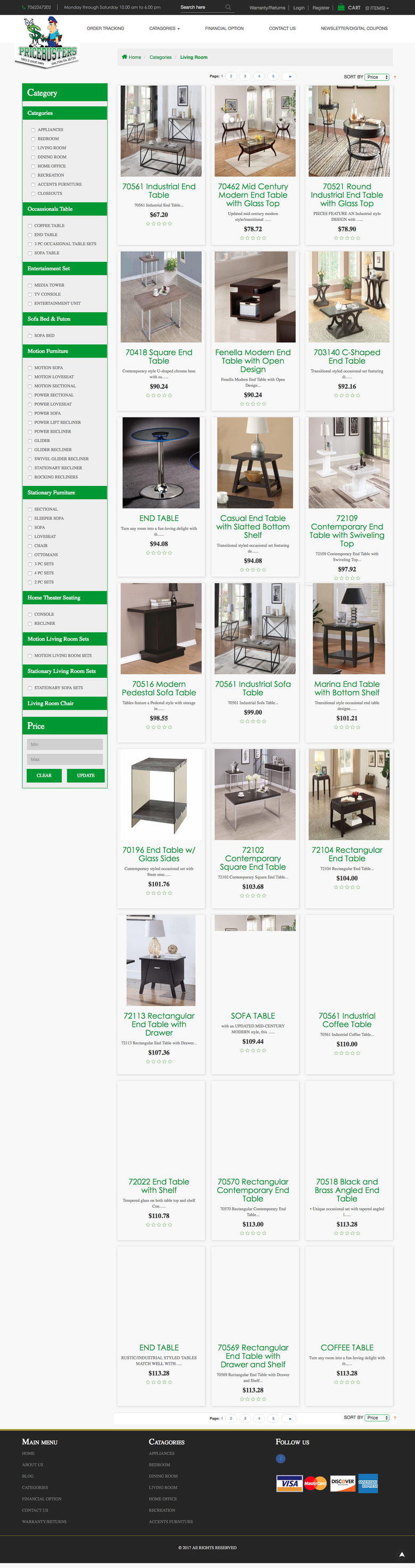PriceBuster Online Ecommerce Furniture Portal