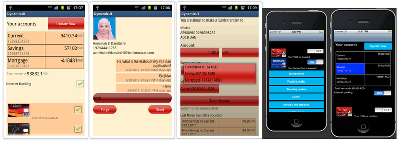 Dynamic UI App for Mobile Banking