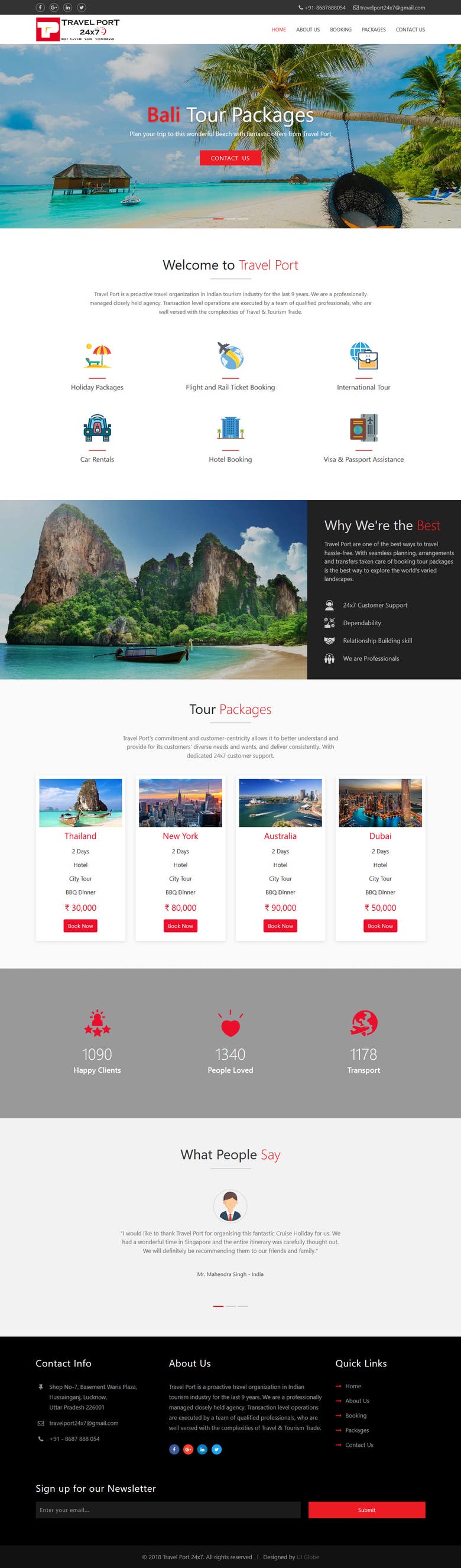 Tours and Travel Responsive Website