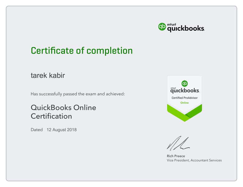 Quickbooks Online ProAdvisor