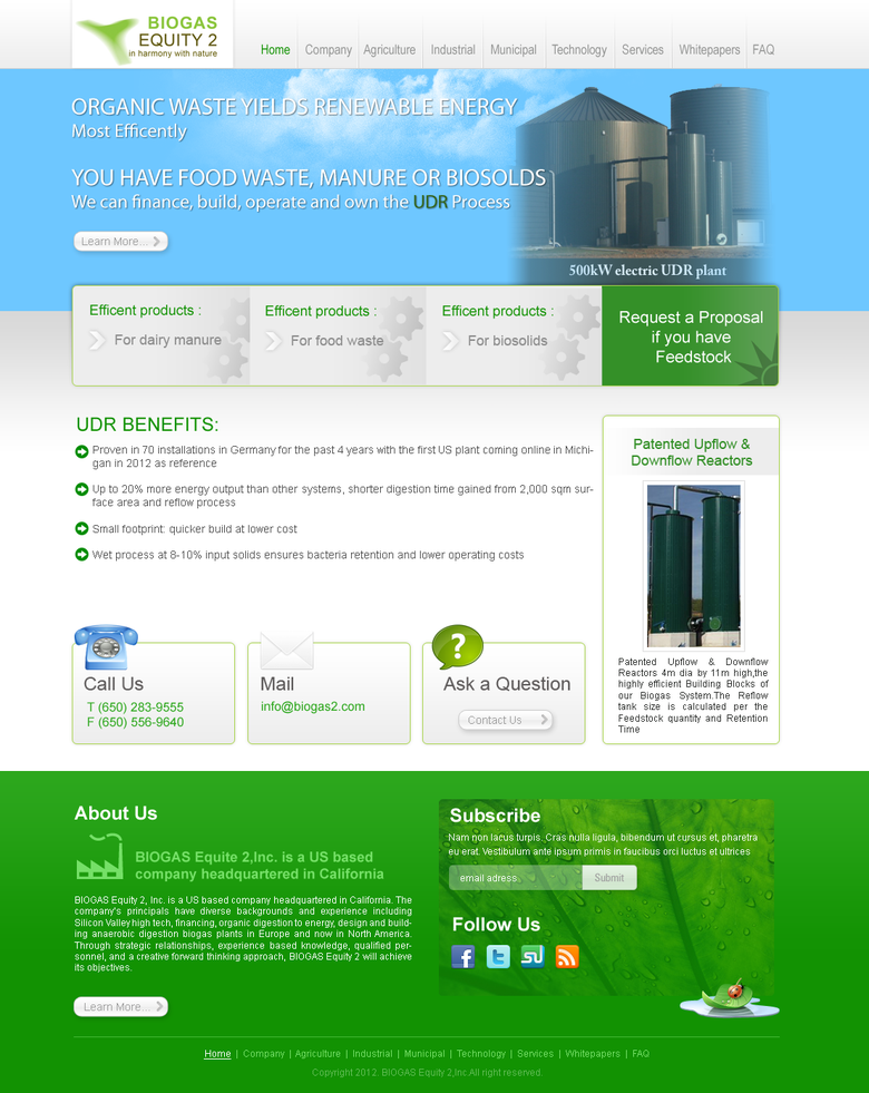 Biogas WordPress Website